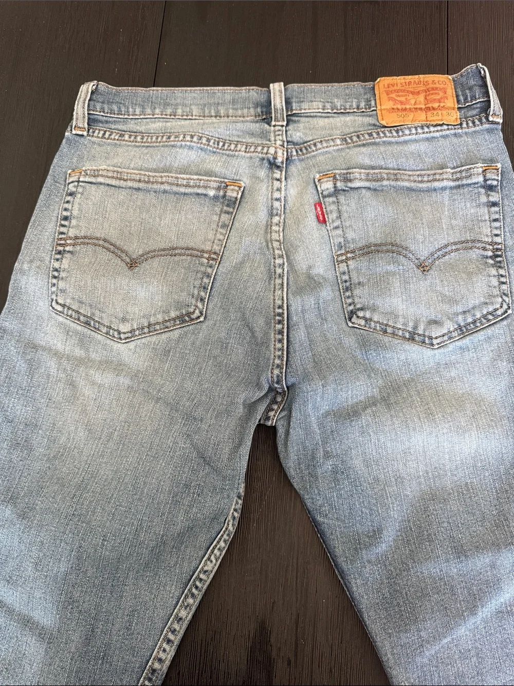 Levi’s 505 Regular Fit Jeans Men’s 34x30 Light Wash Straight Leg Denim Cotton